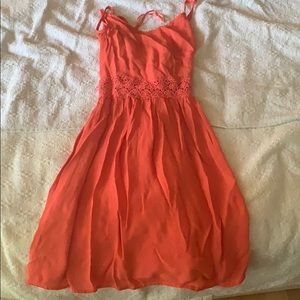 ❣️Coral Summer Dress with waist detail 🏖
